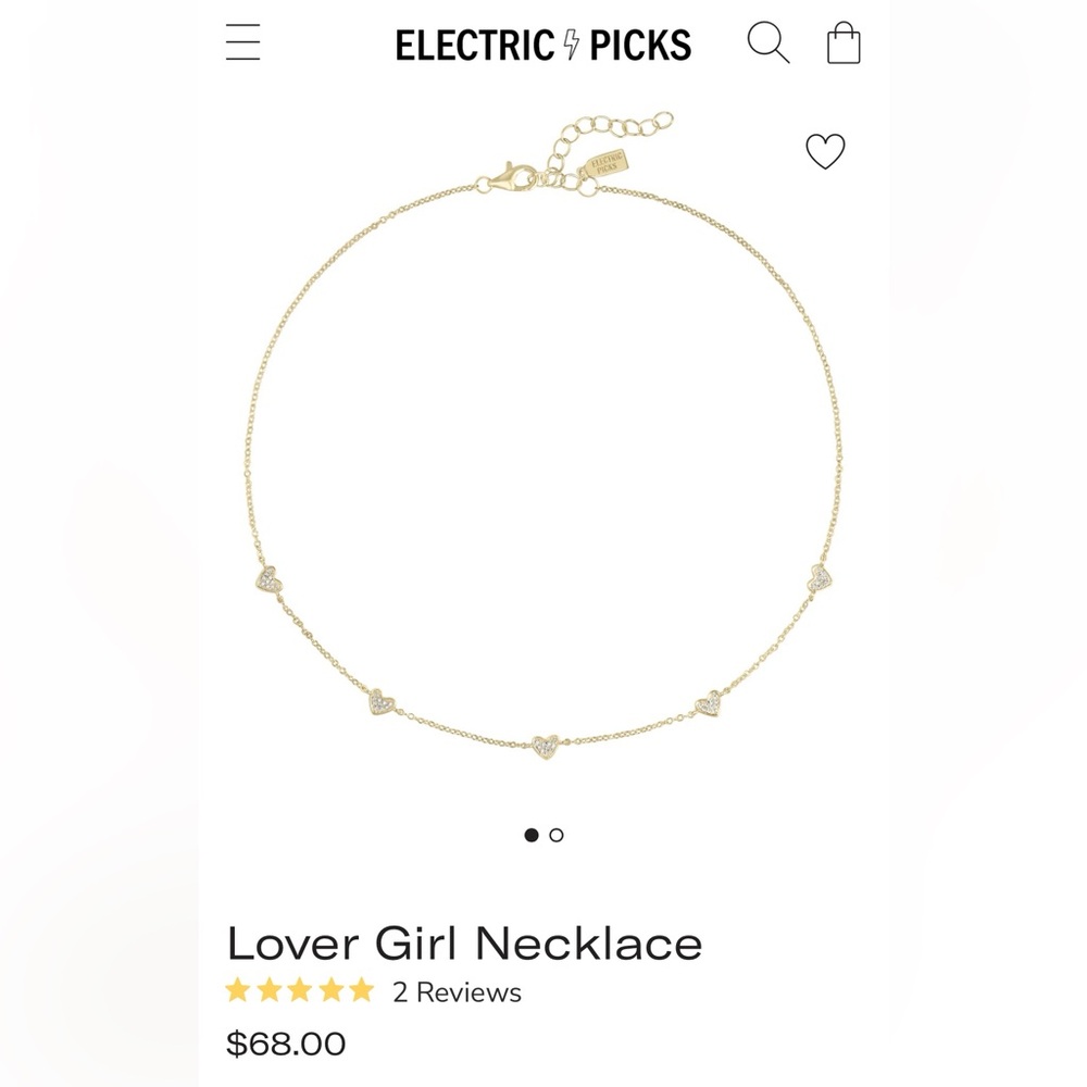 Electric Picks heart necklace